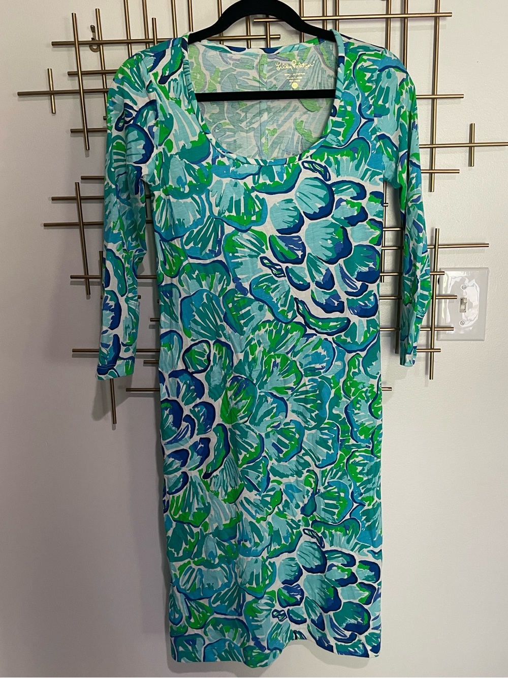 Lilly Pulitzer Blue and Green Tropical Print dress